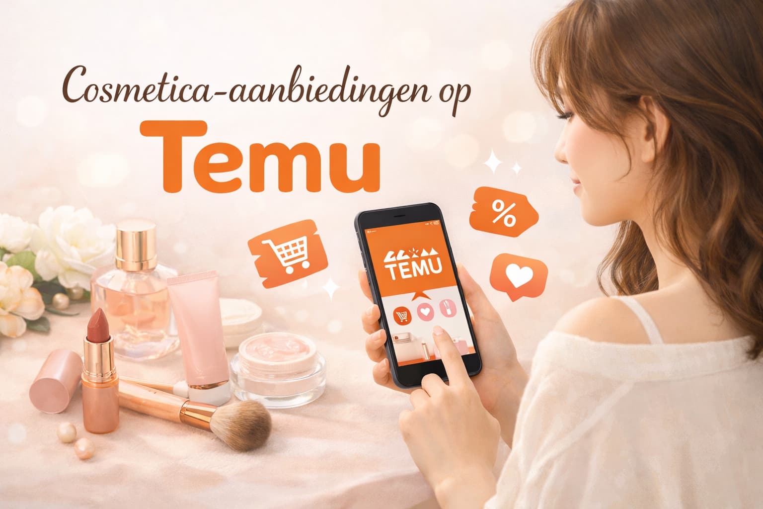 Cosmetica-aanbiedingen op Temu via de Temu-app ontdekken