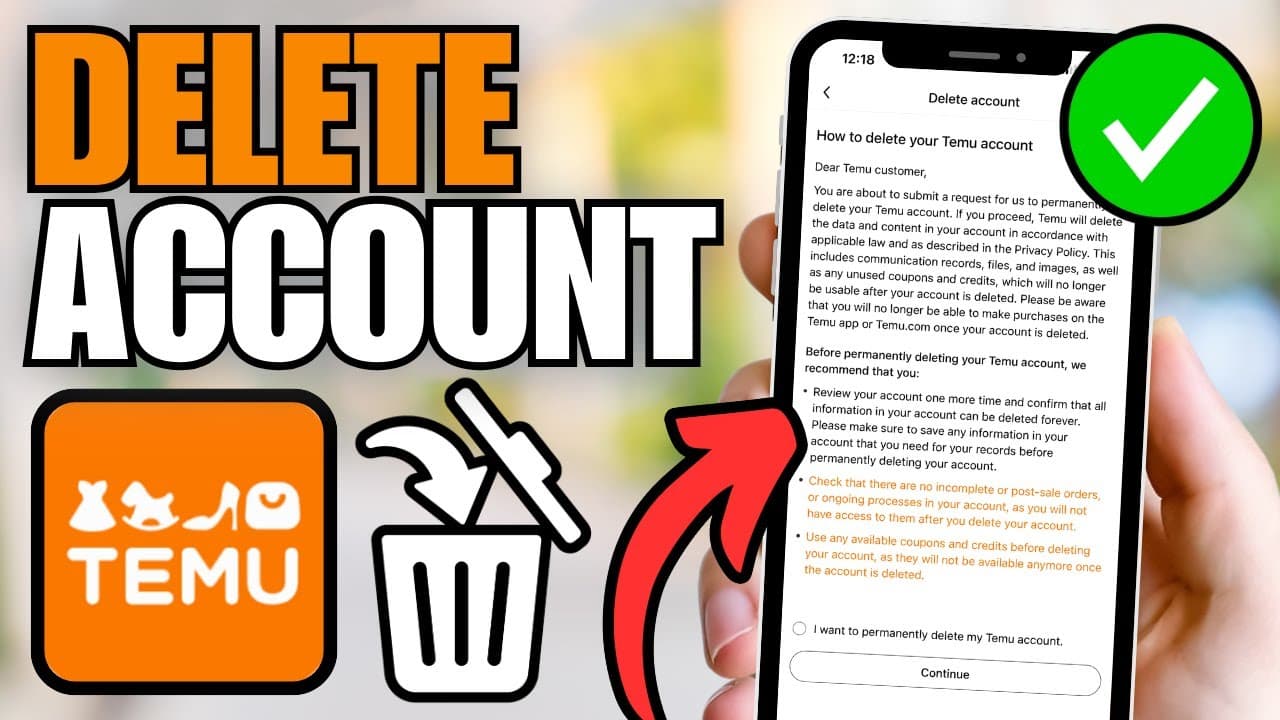 Stappen om Temu-account verwijderen in de app uit te voeren